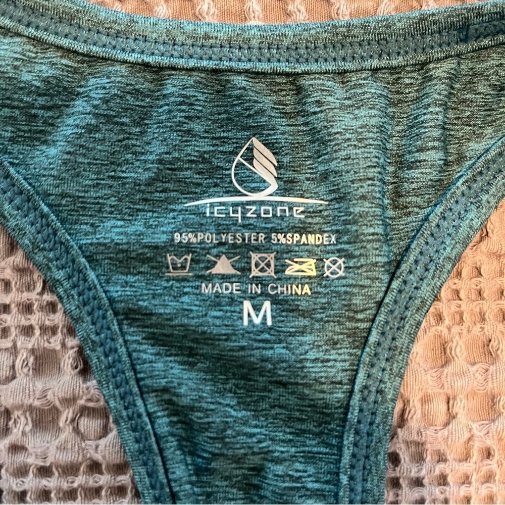 Women's Teal Sleeveless Racer Back Top - Picture 4 of 5
